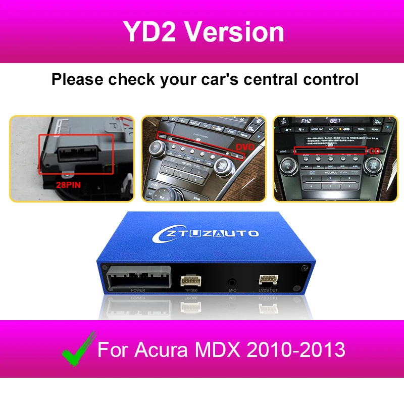

Беспроводной Carplay Android Auto для Acura MDX YD2, модель 2007-2013, модуль ТВ AI BOX, радио, комплект умных автомобильных систем, аксессуары