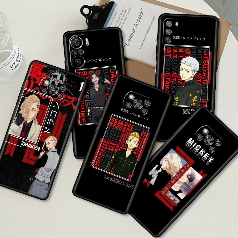 

Anime Tokyo Avengers Cute Silicone Case For Xiaomi Mi Poco X3 NFC M3 Pro F3 GT M4 F1 X2 11T Lite Note 10 10T 9T Phone