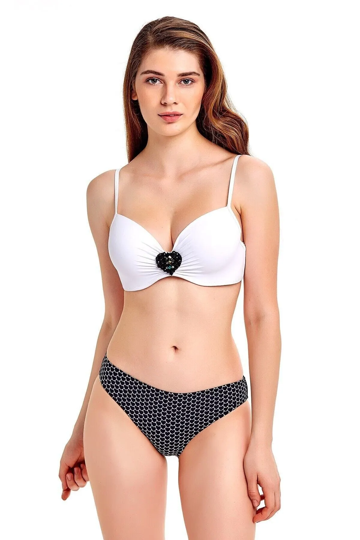

Women's Bikini Heart Pattern Draped Bikini Swimwear Lady Swimsuit Sexy Bikini 2022 New Push Up Bikini Set Suit
