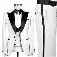 mens patchwork color point lapel blazer double breasted vest groom groomsmen dress mens prom party mens blazer vest pants