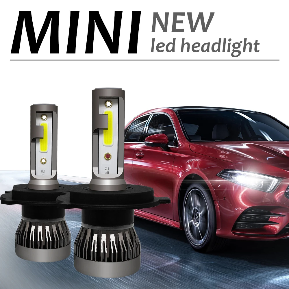 

2PCS LED H4 Mini Car Headlight Bulbs H1 H7 H8 H9 H11 Headlamps Kit 9005 HB3 9006 HB4 Auto Lamps 12000LM 6000K Fog Light