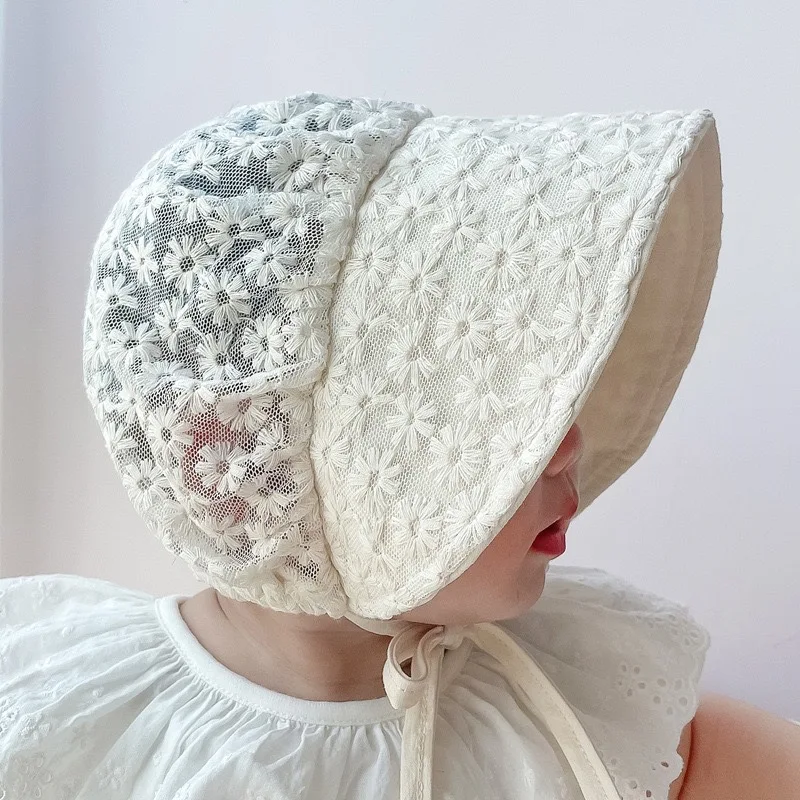 

Summer Lace Flower Baby Hat Princess Baby Girl Infant Soft Bonnet Cap Toddler Sun Hats Newborn Photography Props