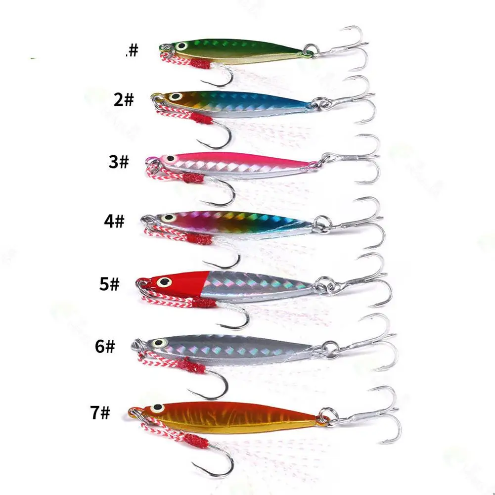 

High Hardness Metal Iron Plate Lure Artificiais Realistic 3D Fish Eyes Long-distance Sequins Luminous Double Hook Bionic Bait