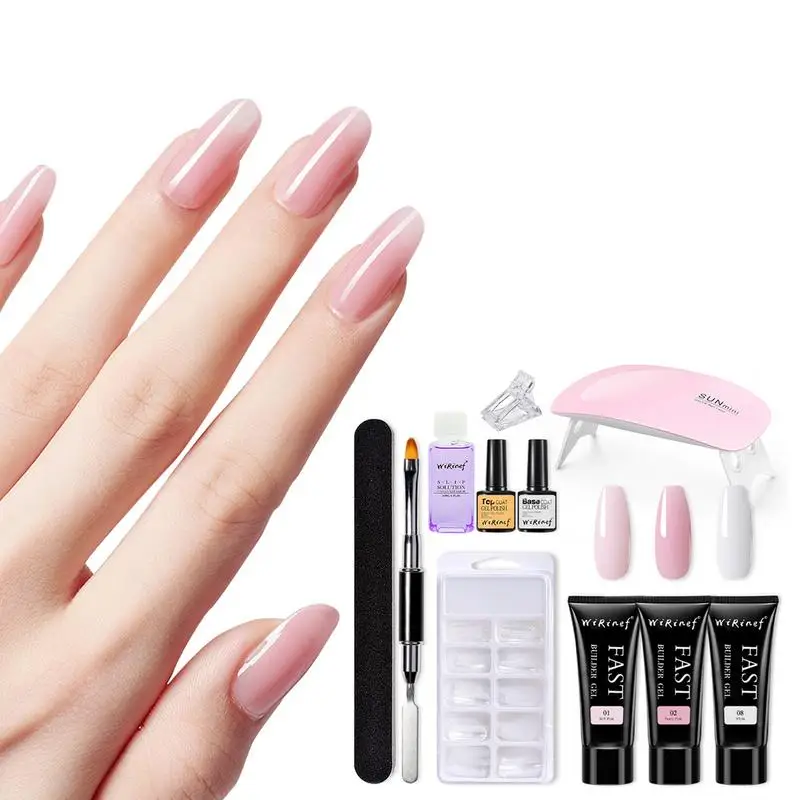 

Poly Nail Extension Gel Kit Base Top Coat Gel For Nails Kits With Slip Solution Manicure Nail Art Supplies For Beginners Gift