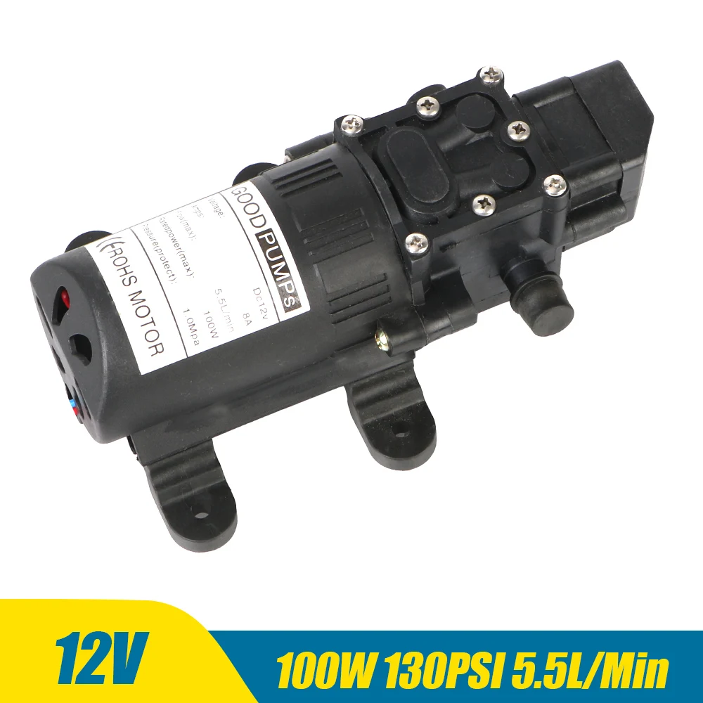 

Durable Electric Water Pump DP-537 130PSI Diaphragm Water Spray 12V 220V Micro High Pressure 5.5L/min Black Agricultural