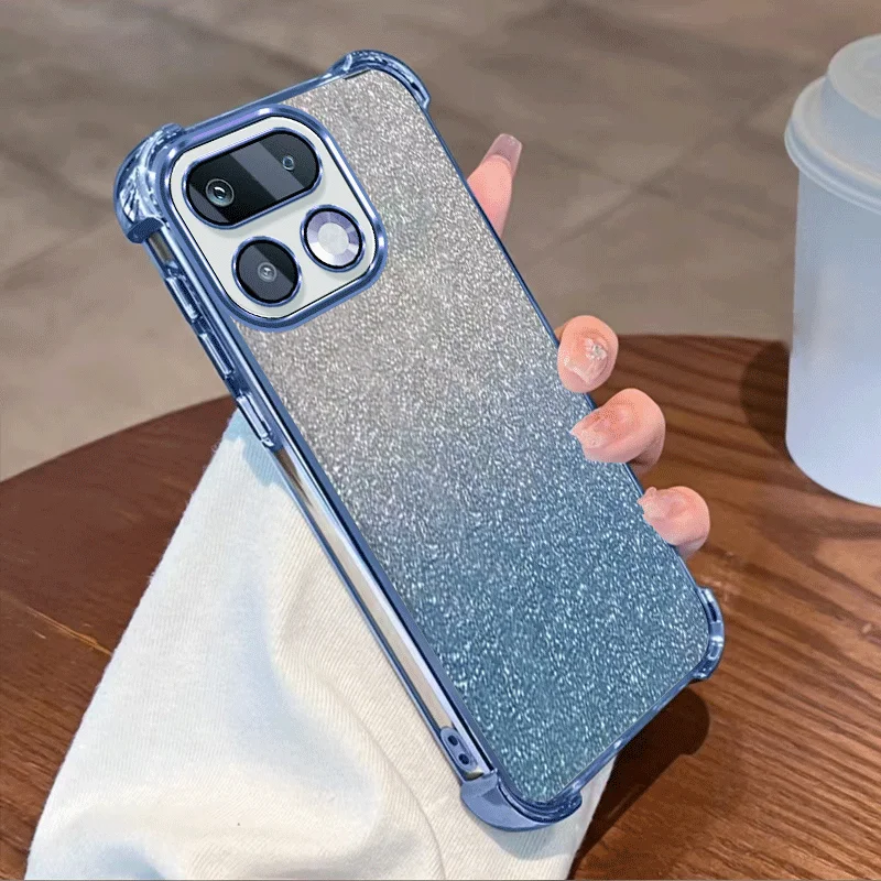Фото Прозрачный защитный чехол с блестящим покрытием для Realme 16 Pro 5G, гибкий чехол из ТПУ с защитой от ударов по четырем углам №5