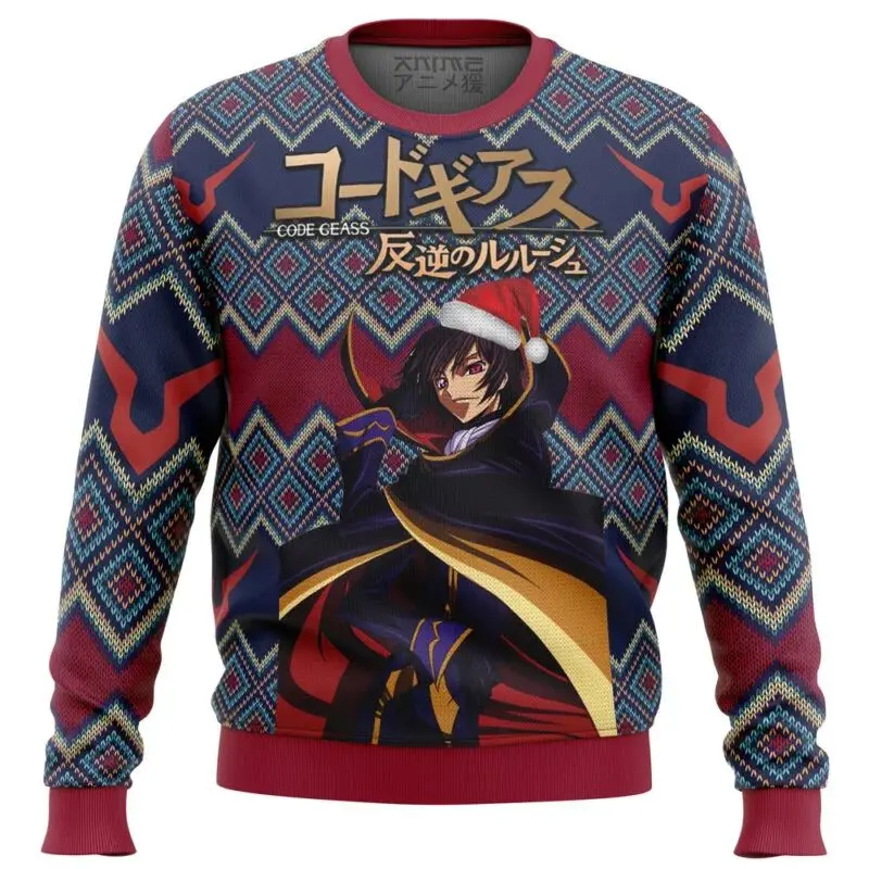 

Symbol Lelouch Code Geass Ugly Christmas Sweater Christmas Sweater gift Santa Claus pullover men 3D Sweatshirt and top autumn an