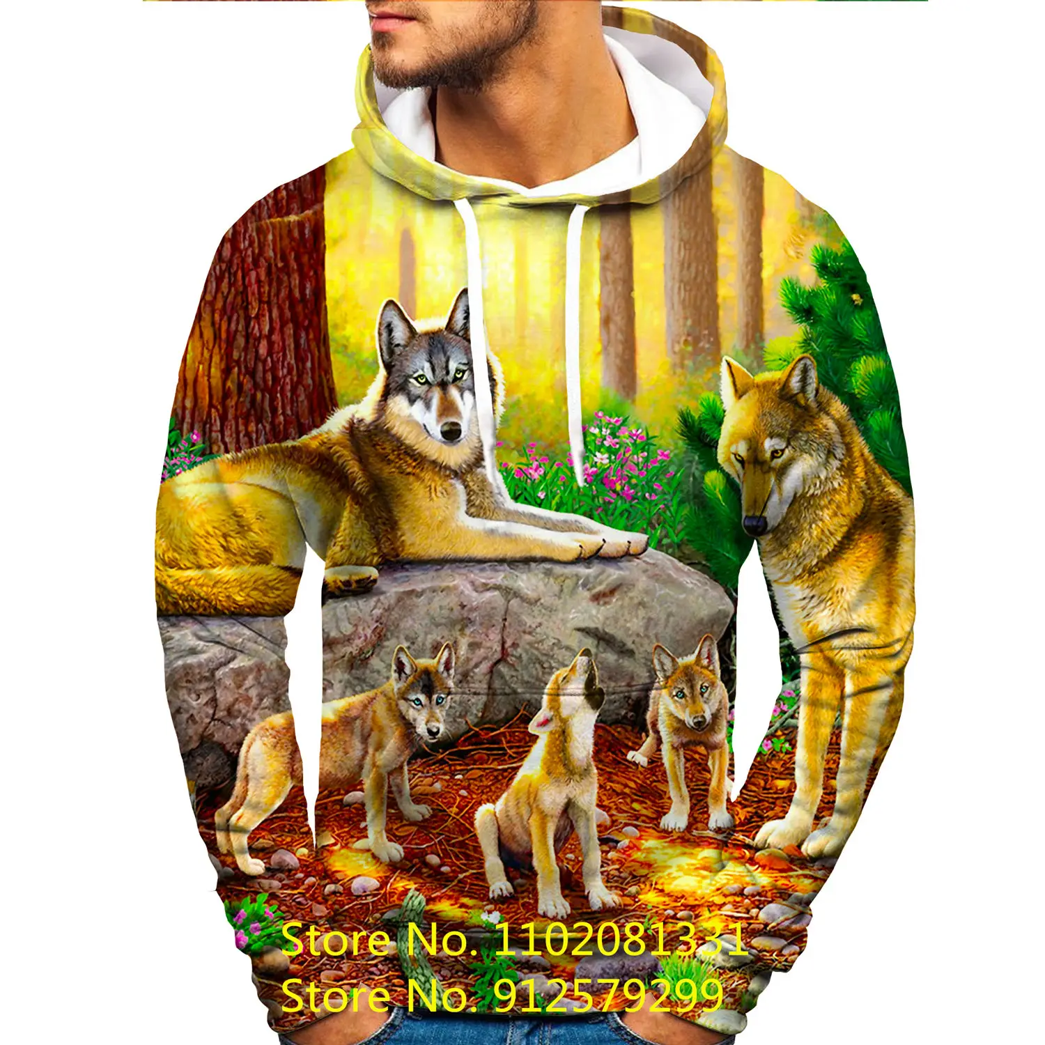 Cool Fashion Wolf 3D Printed Hoodies Men Women Casual Sweatshirt Streetwear Animal Long Sleeve Hip Hop Pullover