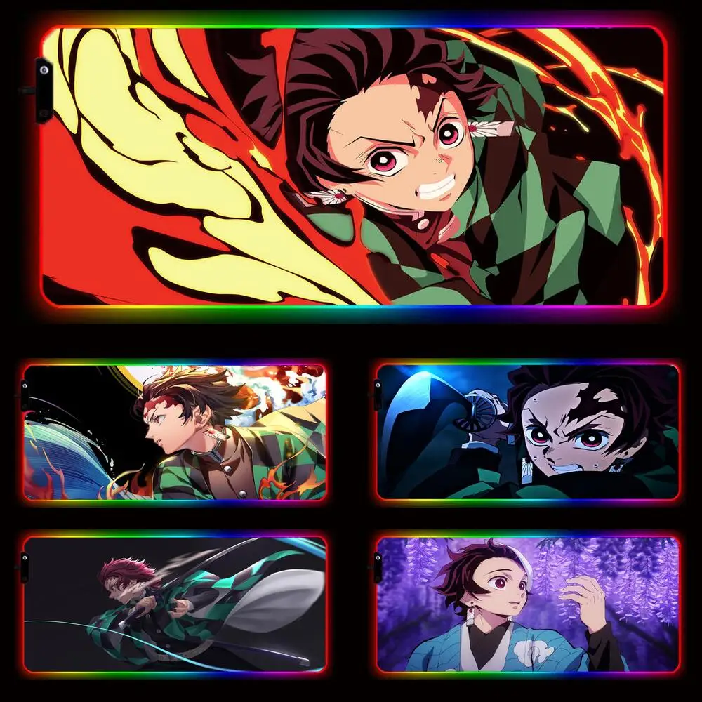

Tanjiro Kamado Bandai Cute RGB коврик для мышки с аниме игровые аксессуары Varmilo светодиодная клавиатура Настольный коврик для геймера коврик для мыши ков...