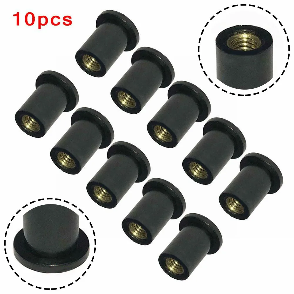 

10X Motorcycle Windshield Rubber Nuts M4/M5/M6 Vibration Damper Panel Mounting 5mm Universal M5 Rubber Nuts For Most Windshields