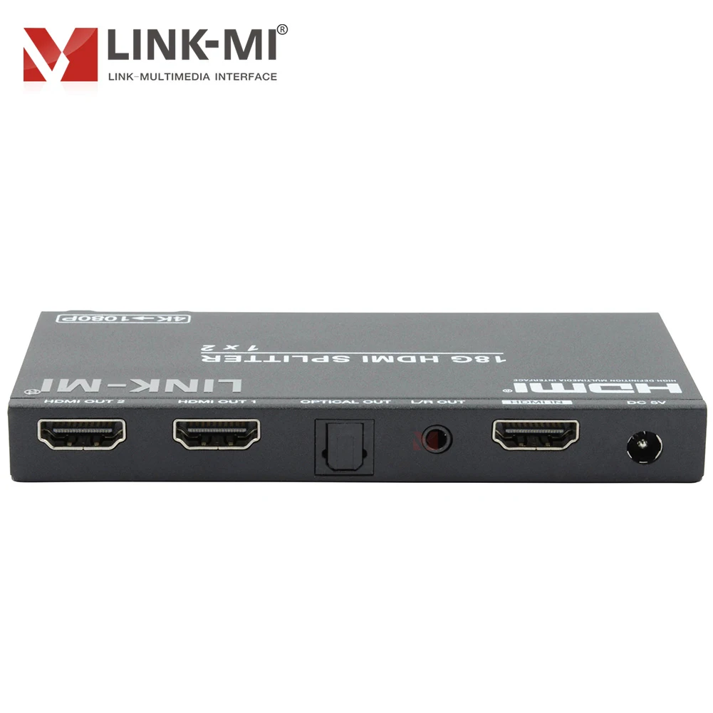 Фото LINK-MI 4K@60Гц 1x2 HDMI 2.0 сплиттер с экстрактором/скейлером звука, 1 вход 2 выхода, HDMI сплиттер 4K2K@50/60Гц 1x2, сплиттер-даскейлер №2