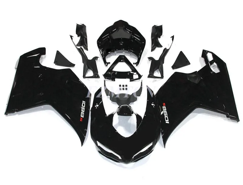 

Новый комплект обтекателей из АБС-пластика для литья под давлением, подходит для Ducati 848 1098 1198 Evo 2007 2008 2009 2010 2011 2012, черный комплект обтекателей