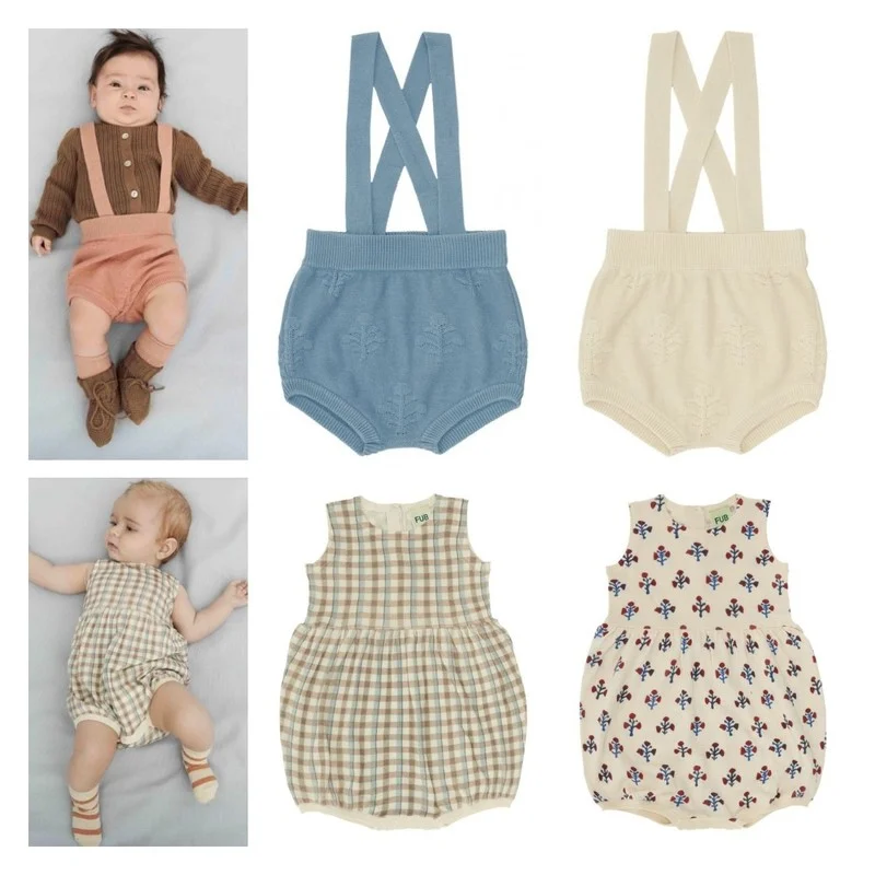 

Baby Overalls 2022 Spring and Summer New Boys Romper Girls Fu Nordic Soft Cotton High Waist Overalls Bloomers Jumpsuits