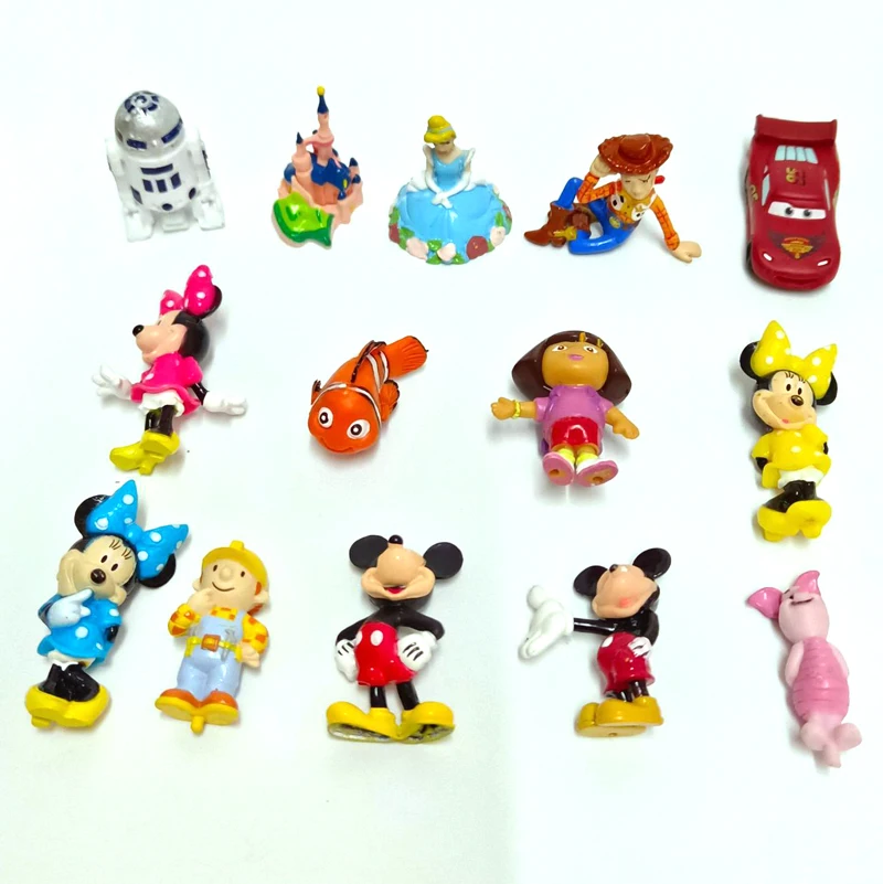 100-10Pcs Mini Hot Sale Mixed Cartoon Anime Figure Toy Cute Mouse Fish Car R2D2 Model Collection Promotion Gift Small Wholesale |