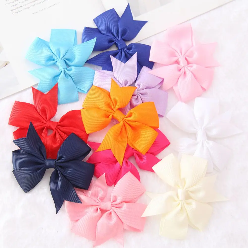 

18PCS 8cm Grosgrain Ribbon Hair Bows No Clips Boutique Hair Accessories Flower Headwear DIY Accessory for Headband