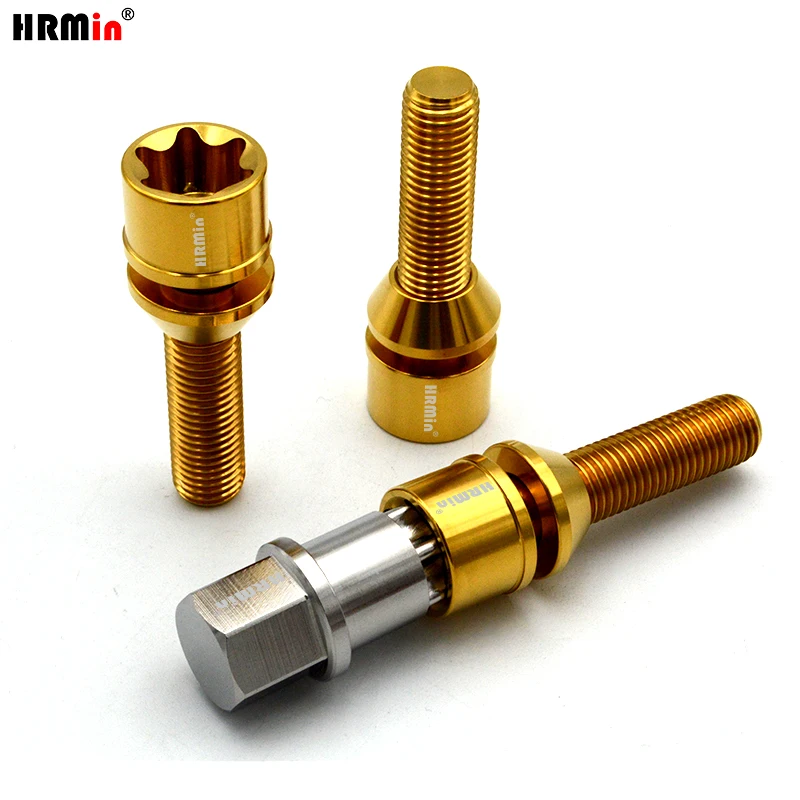 Фото Титановый колесный болт HRMin Gr5 M14x1.25x28/30/35/45мм M12x1.5x28-45 для BMW, Mini, Toyota или старых моделей BMW, с конической шайбой в комплекте. №3