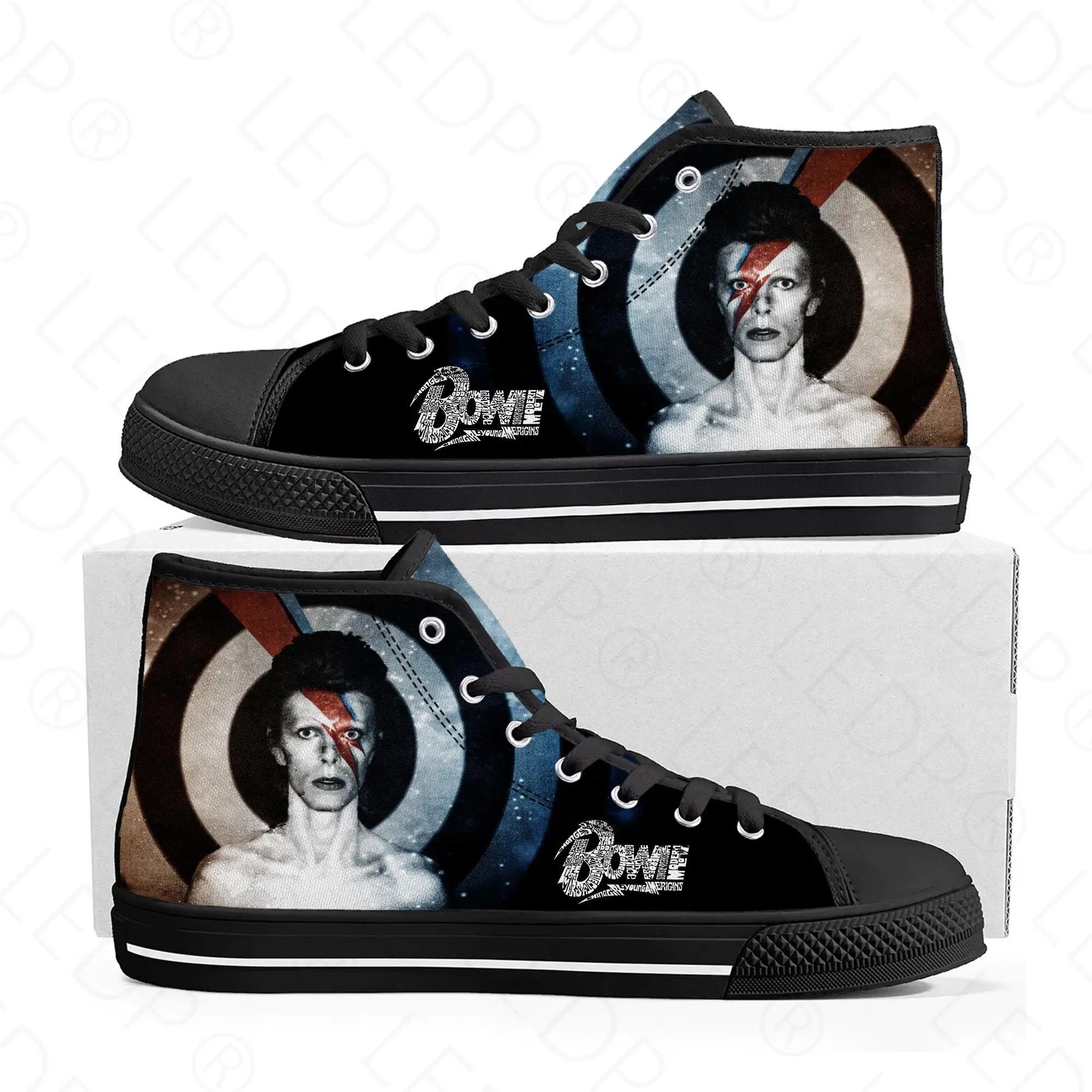 Mens Womens Teenager High Quality Bowie Canvas Sneaker Casual Couple Shoes Custom Shoe