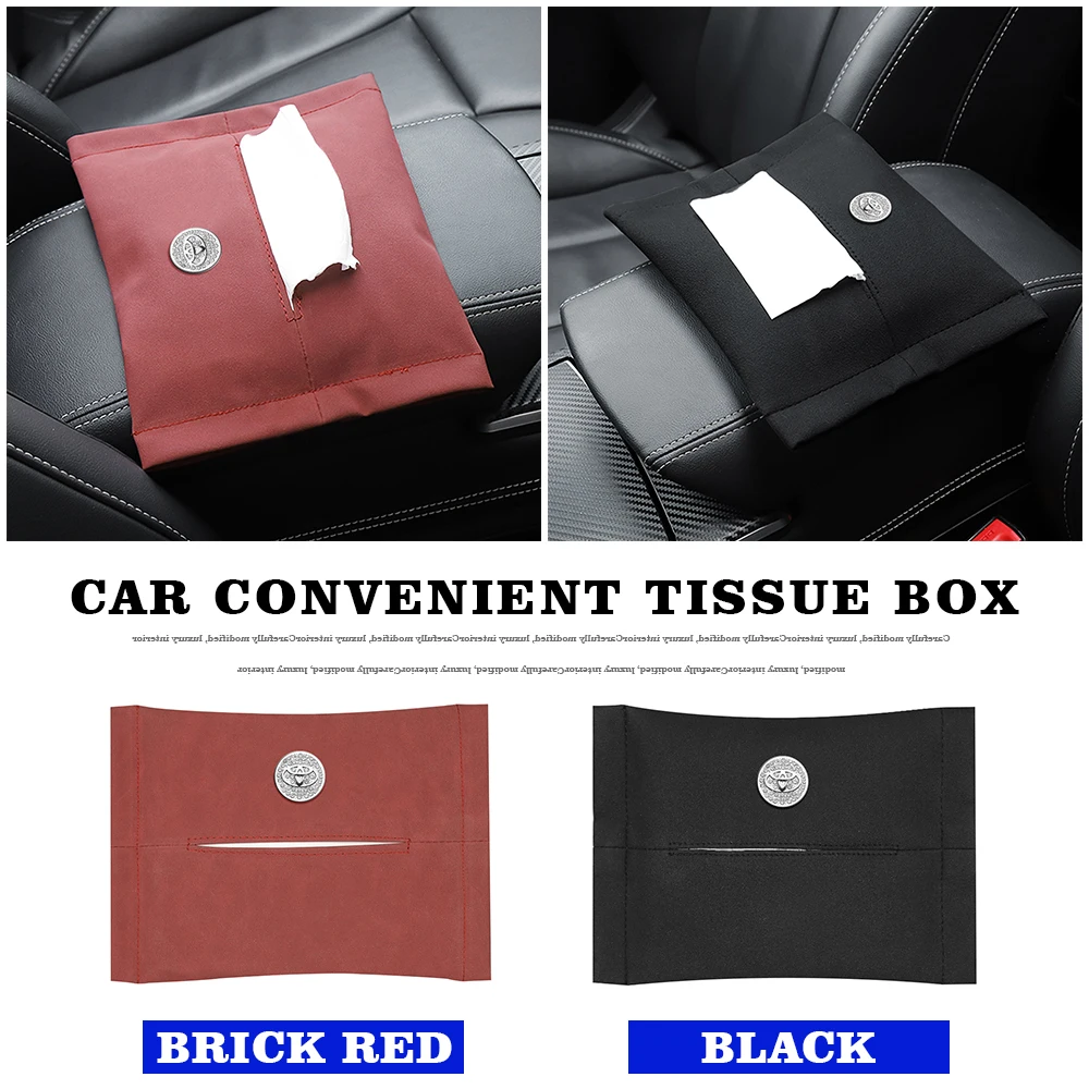 

Fashion Car Tissue Box Seat Back Sun Visor Hanging Holder Cotton Linen Napkin Case For Toyota Camry 40 70 Chr Corolla E150 Rav4