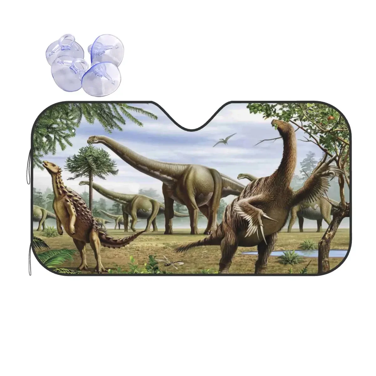 Древний динозавр складной солнцезащитный козырек на лобовое стекло 76x140 см