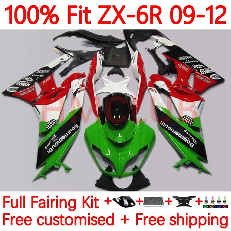 

Injection For KAWASAKI NINJA ZX636 ZX-6R ZX 6R 636 600CC ZX6R 2009 2010 2011 2012 ZX-636 09 10 11 12 Fairing 64No.90 green white
