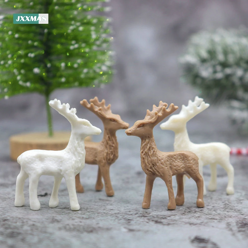 

12pcs New Christmas White Elk Dolls MINI Reindeer Decorations Kids Toys Deer Xmas Tree Home Decor Navidad Natal Gifts Wholesale