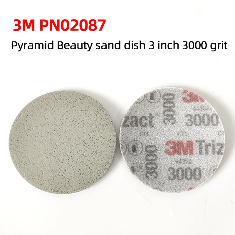 Trizact 3M 02087 Pyramid 3 Inch 75mm Sponge Sanding Paper Car Polishing Beauty Flocking 3000 Grain Foam Disc