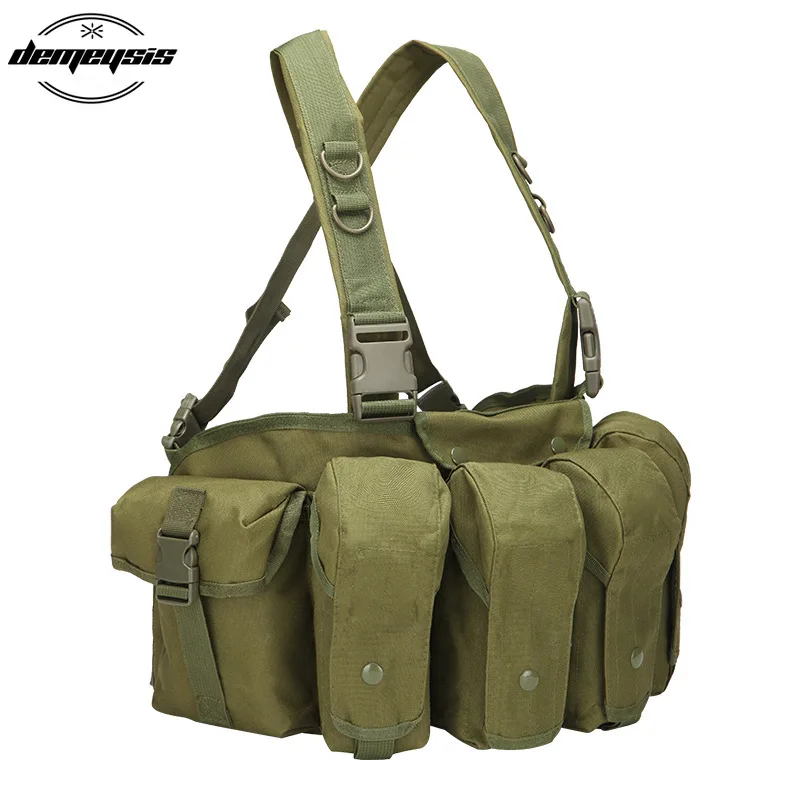 Outdoor Tactical Vest Chest Rig Pouch Magazine Holder Bag Modular Military Hunting with AK 47 Carrier |