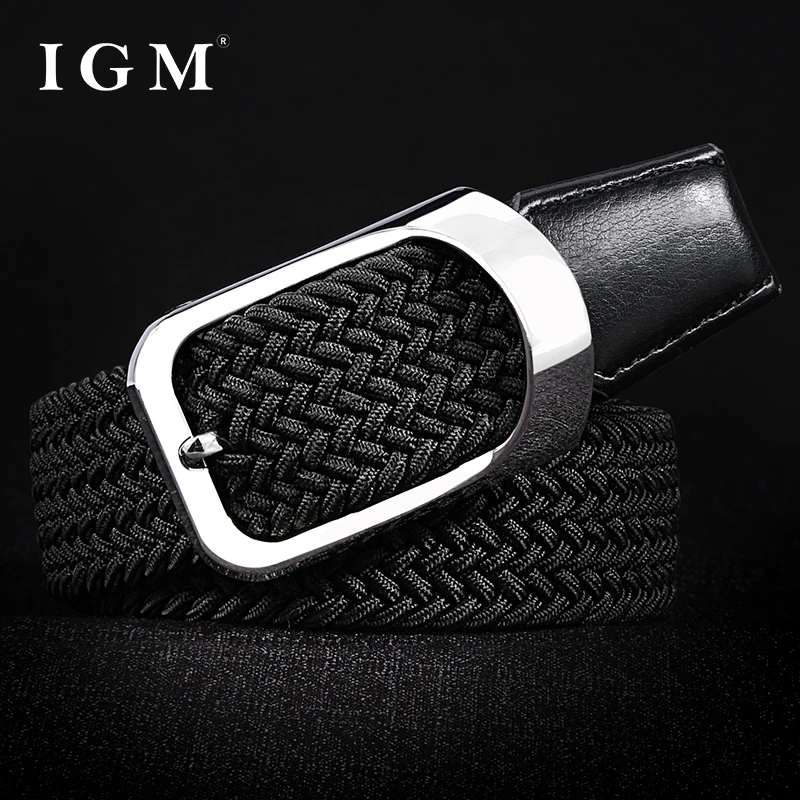 Fashionable Stretch Canvas Woven Waistband Perforated Belt for Men and Women - Breathable and Comfortable