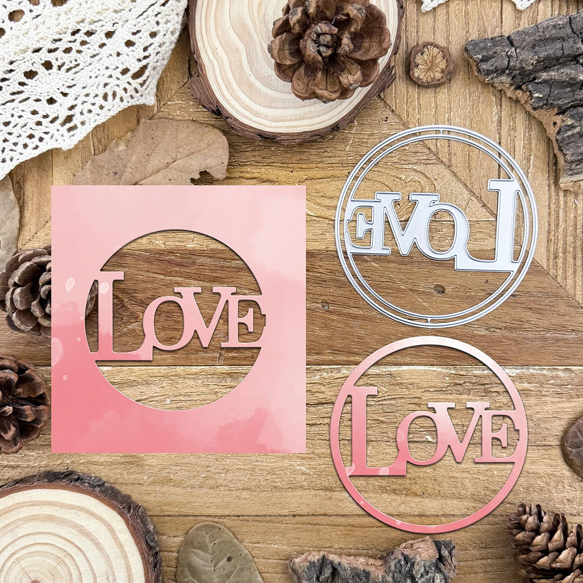 Оригинальные круглые слова любовь рамка металлические штампы трафареты для