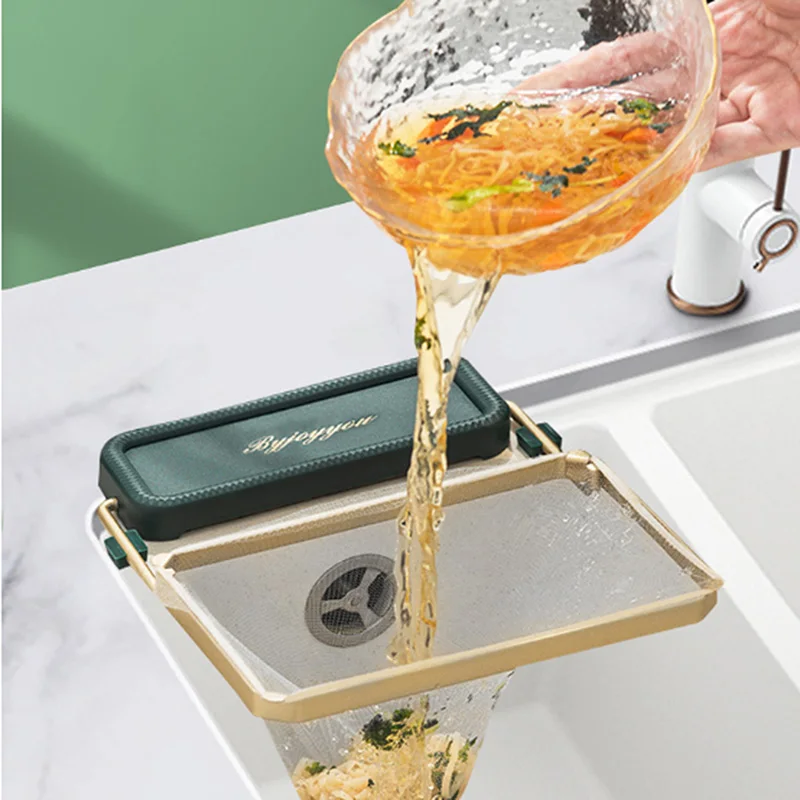 

Kitchen Sink Filter Rack Foldable Sink Strainer Mesh Bag Stand Waste Garbage Storage Net Shelf Disposable Garbage Mesh Bag