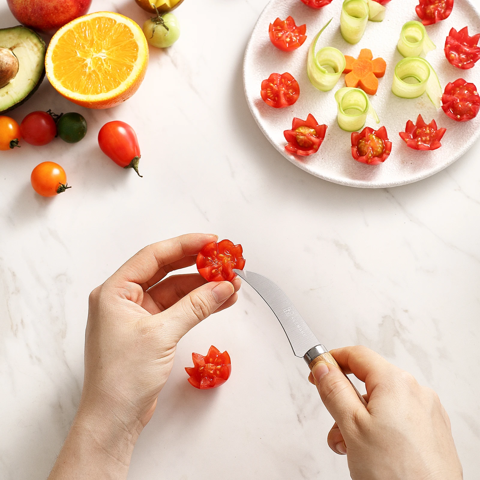 keemake 3pcs paring knife set stainless steel kitchen knives fruit kitchen gadgets peeling knife potatoes melon planing free global shipping