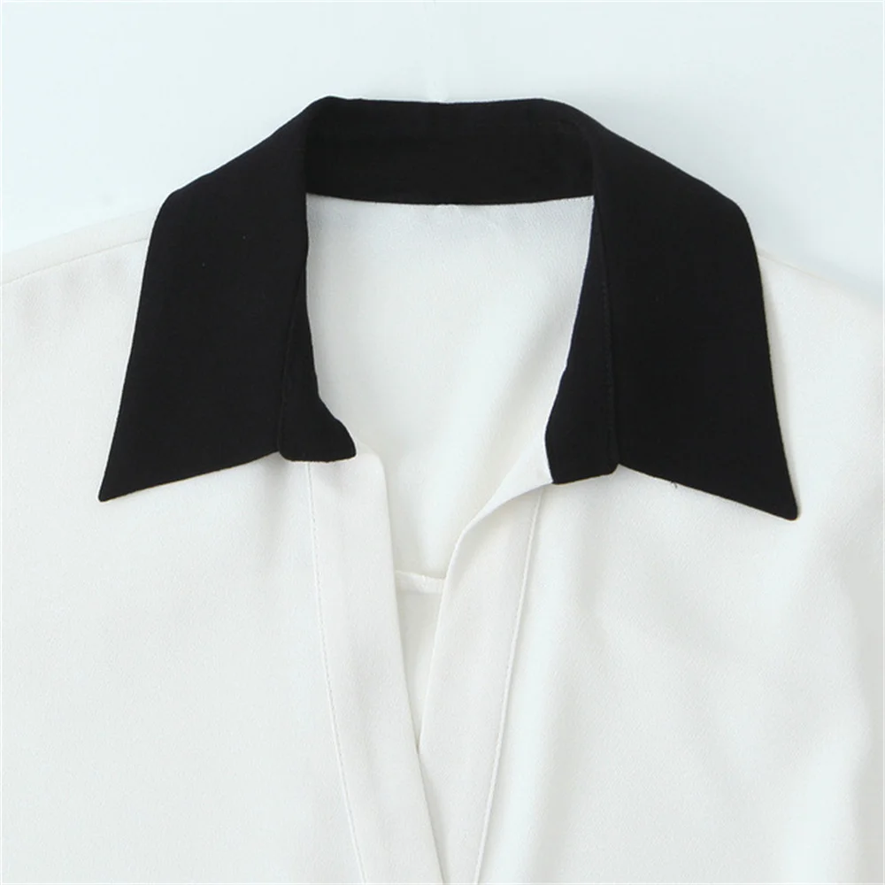 Женское платье-поло Taop &amp Za с длинными рукавами и контрастными краями