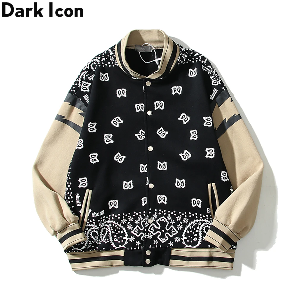 

Dark Icon Bandana Baseball Jacket Men Autumn Street Fashion Men's Jackets