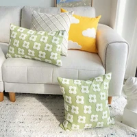 cotton canvas embroidered cushion cover 4545 country style home sofa pillow covers decorative bedside office lumbar pillow case