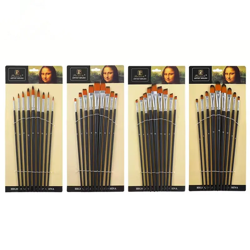 9 watercolor brushes gouache nylon wool copper tube painted acrylic pens art supplies paint brush set |
