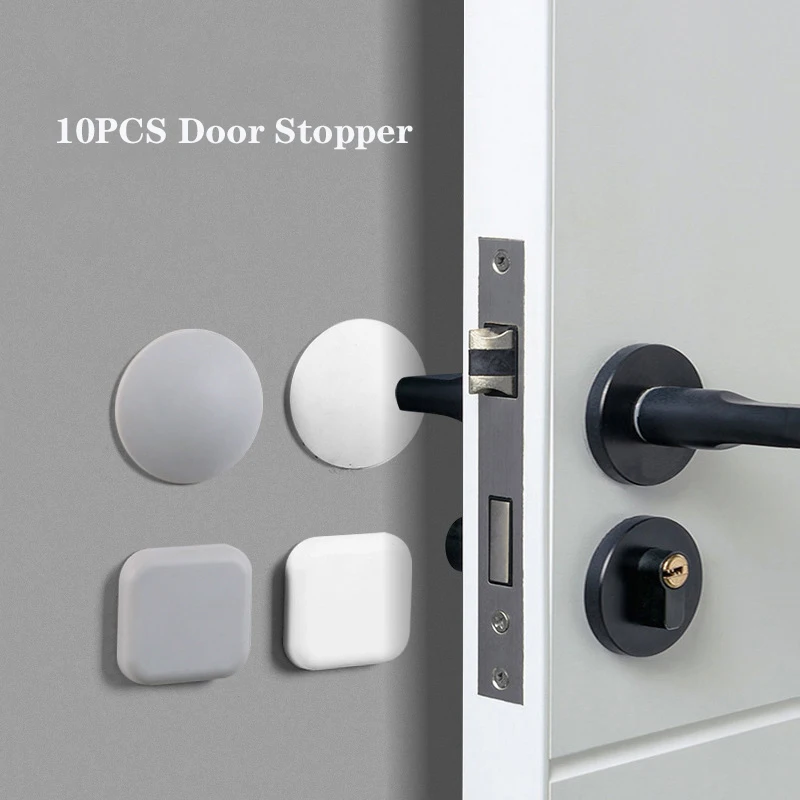 

5PCS Door Stops Rubber Wall Protectors Guards Self Adhesive Sticking Door Handle Bumper Stoppers Punching Free Collision