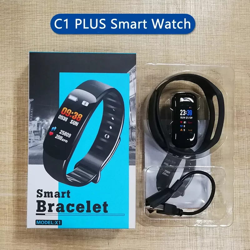 

C1 Plus Smart Watch Men Women Fitness Smart Band Pedometer Multifunction Bluetooth Blood Pressure Blood Oxygen For Android IOS