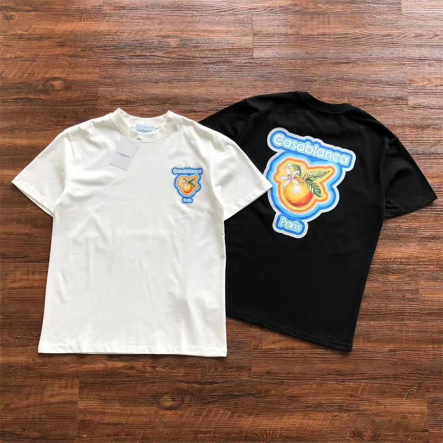 

Футболки унисекс оранжевого Парижа, черная или белая свободная футболка