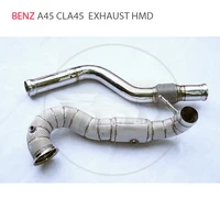 hmd car accessories exhaust manifold for benz a45 cla45 with catalytic converter header catless downpipe auto replacement parts