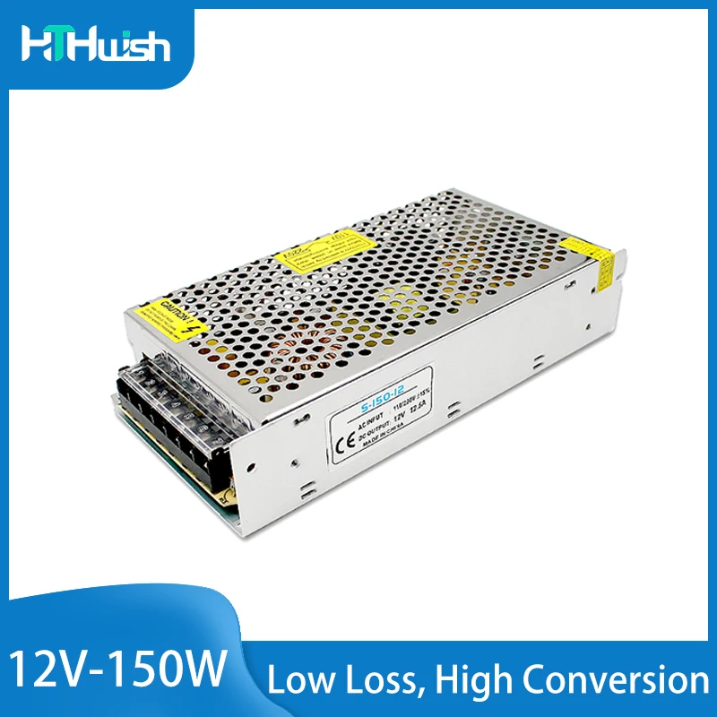 

Switching Power Supply 12V 12.5A 150W Power AC Adapter Is Suitable for LED Strip Pixel Lights