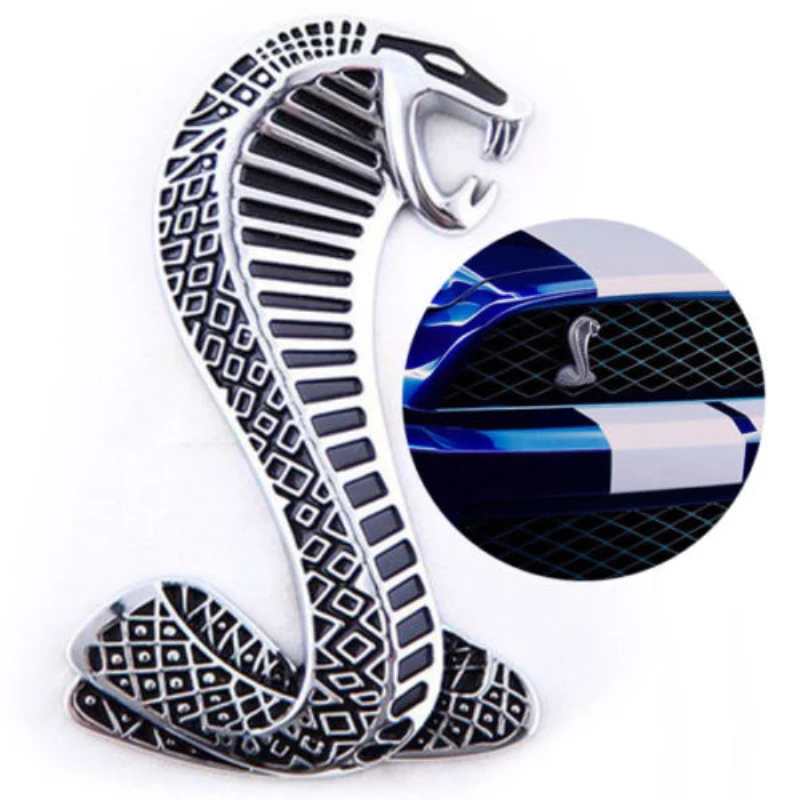 

Cobra Snake Metal Front Grill logo Emblem Badge for Shelby GT Motorcycle