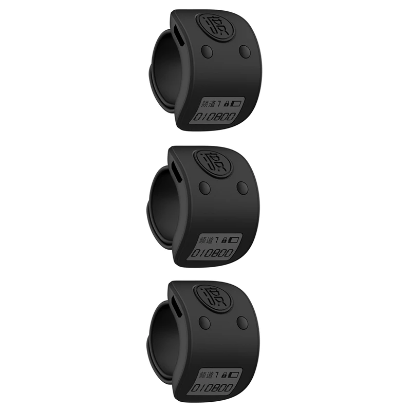 

3X Mini Digital LCD Electronic Finger Ring Hand Tally Counter 6 Digit Rechargeable Counters Clicker-Black