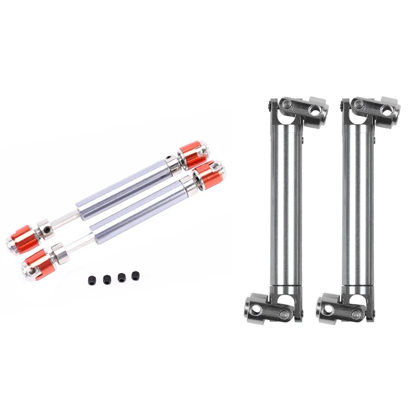 

4 Pcs RC Car Part: 2 Pcs Titanium Color Aluminium Scx0016 Drive Shaft & 2 Pcs Front Rear Drive Shaft Drive Axle