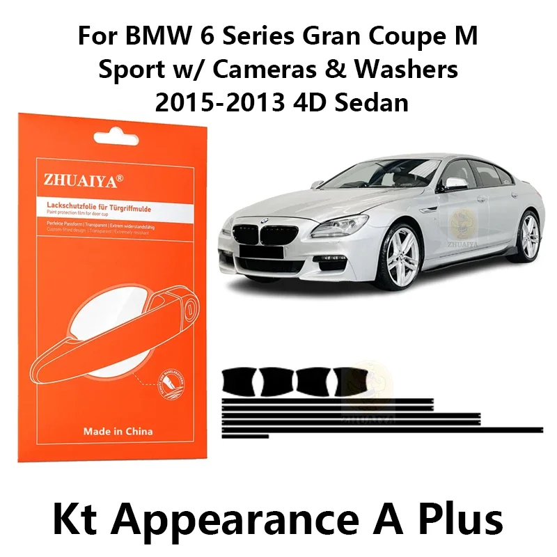

Защитная пленка ZHUAIYA для красок дверной ручки, ТПУ PPF для BMW 6 серии Gran Coupe MSport 2015-2013 4D Седан