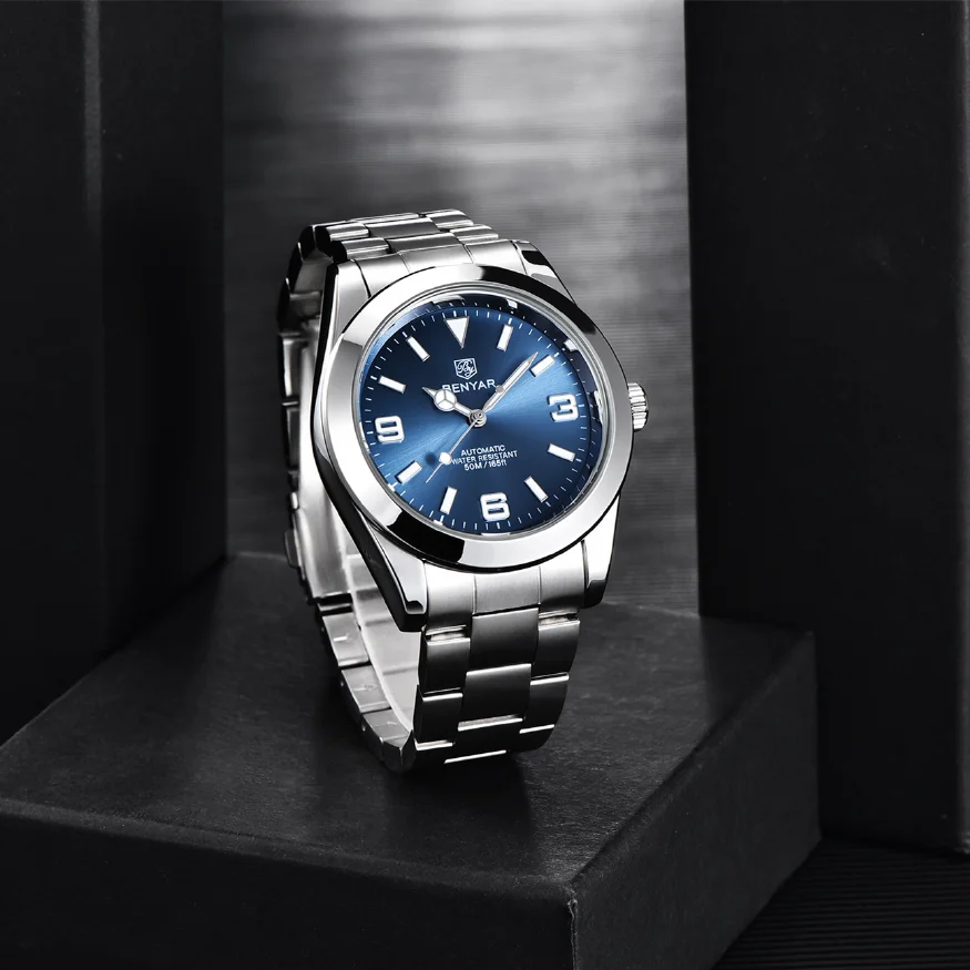 

Часы наручные BENYAR Мужские механические, брендовые водонепроницаемые спортивные модные часы для дайвинга, 50 атм