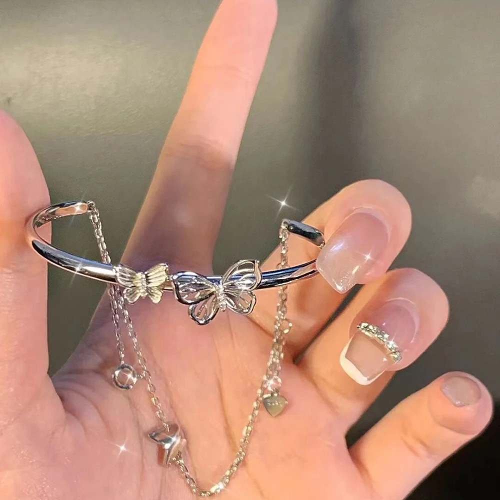 

2022 Fashion Butterfly Bracelet For Women Female Korean Style Half Bracelet Half Chain Bracelet Gift Jewelry Wholesale New
