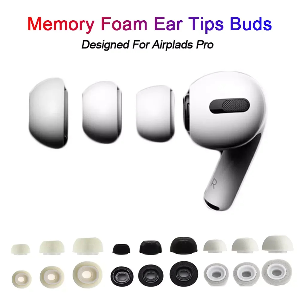 

1 Pair 3 Colors Memory Foam Ear Tips Replacement Ear Pads Sleeve Earbuds Cover For Airpods Pro Earplugs Cap Earphone Accessories