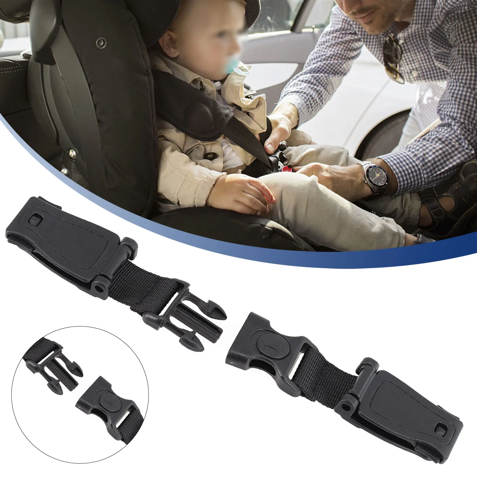 

Car Baby Safety Seats Strap Belt Durable Child Harness Chest Clip Safe Buckle 16.5cm ABS + Webbing Car Child Safety Seat Strap