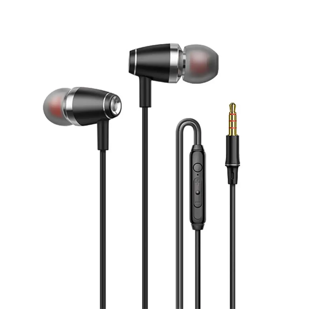 

3.5mm In-ear Headset Wire-controlled Smart Call Earphone With Microphone All-metal Bass Music Headphones For Android V1