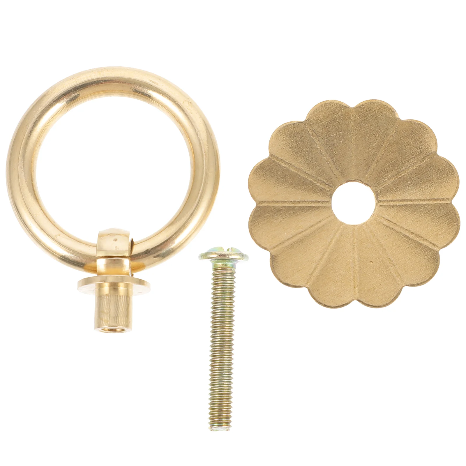 

Handle Drawer Brass Cabinet Furniture Kitchen Cupboard Knob Metal Knobs Flower Shape Handles Style European Dresser Ring Gold